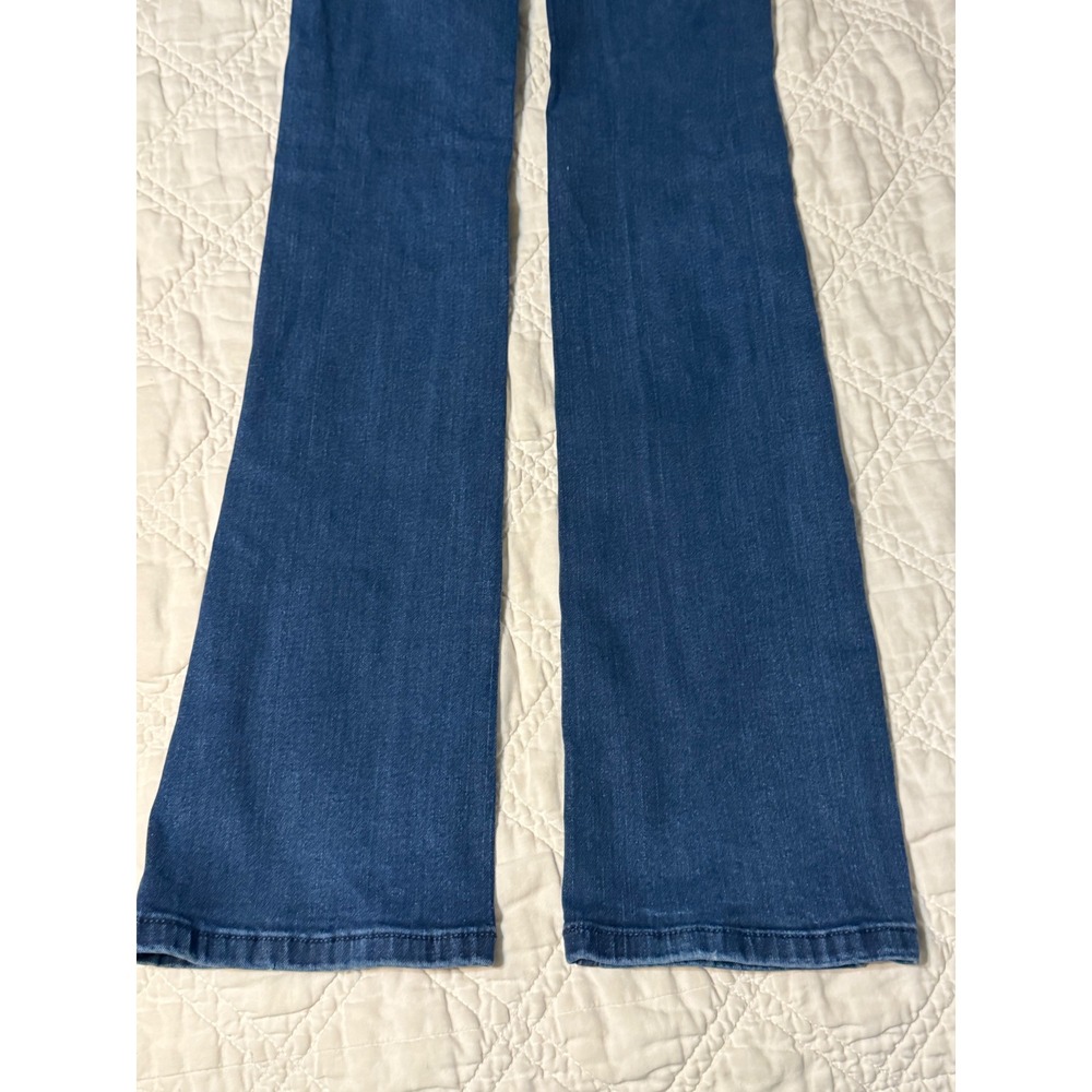 Burberry Brit Bootcut Jeans Womens 27 Blue Chelsea Beaded Knight Logo Denim - Picture 3 of 13